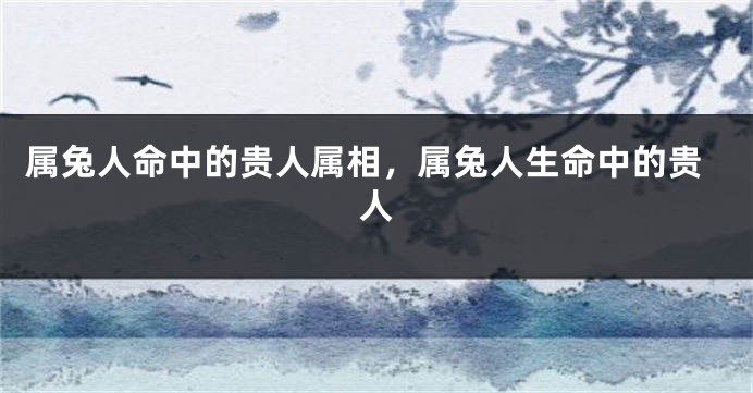 属兔人命中的贵人属相，属兔人生命中的贵人