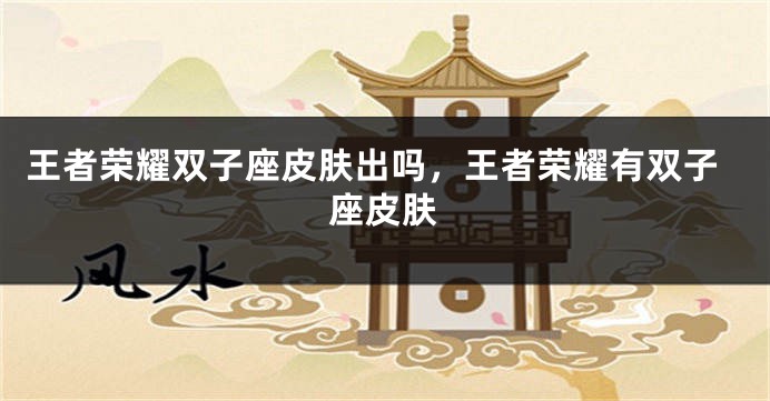 王者荣耀双子座皮肤出吗，王者荣耀有双子座皮肤