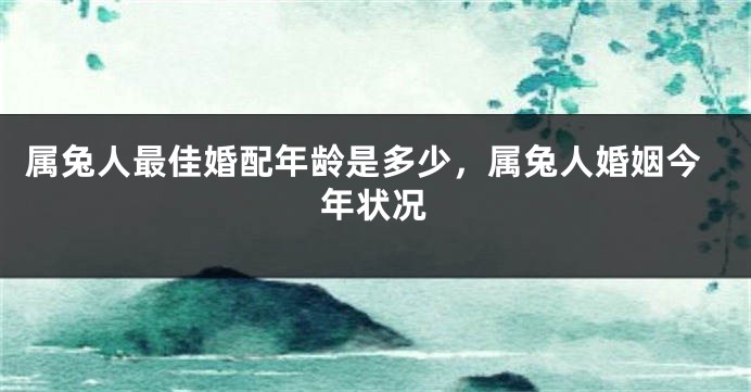 属兔人最佳婚配年龄是多少，属兔人婚姻今年状况