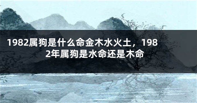 1982属狗是什么命金木水火土，1982年属狗是水命还是木命