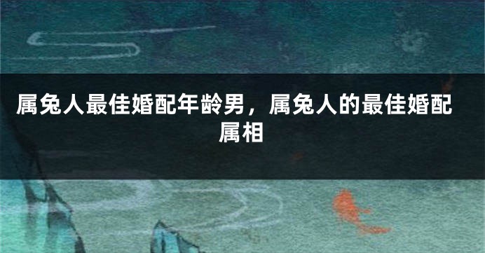 属兔人最佳婚配年龄男，属兔人的最佳婚配属相