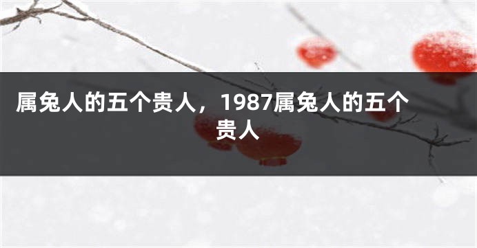 属兔人的五个贵人，1987属兔人的五个贵人