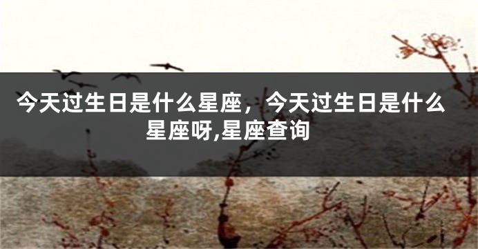 今天过生日是什么星座，今天过生日是什么星座呀,星座查询
