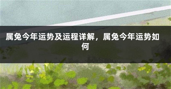 属兔今年运势及运程详解，属兔今年运势如何