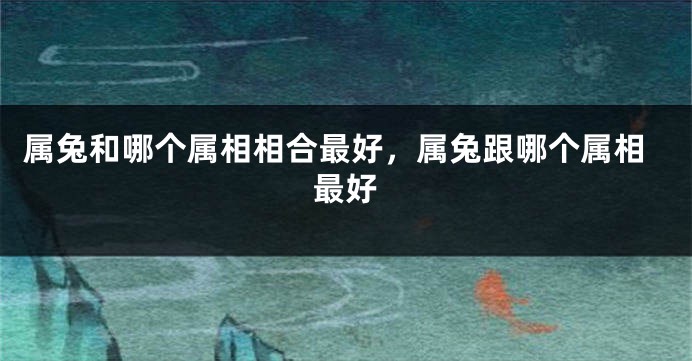 属兔和哪个属相相合最好，属兔跟哪个属相最好
