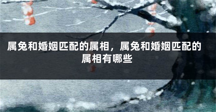 属兔和婚姻匹配的属相，属兔和婚姻匹配的属相有哪些