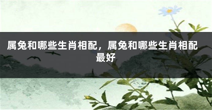 属兔和哪些生肖相配，属兔和哪些生肖相配最好
