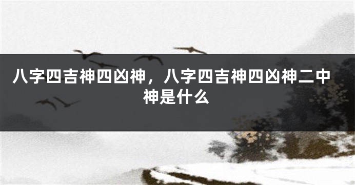 八字四吉神四凶神，八字四吉神四凶神二中神是什么