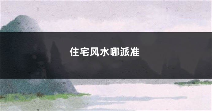 住宅风水哪派准