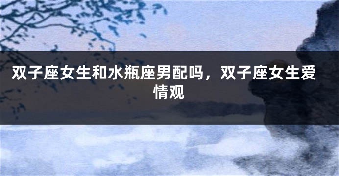 双子座女生和水瓶座男配吗，双子座女生爱情观