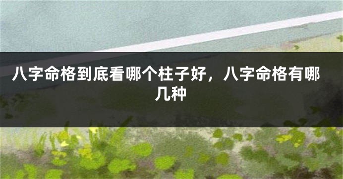 八字命格到底看哪个柱子好，八字命格有哪几种