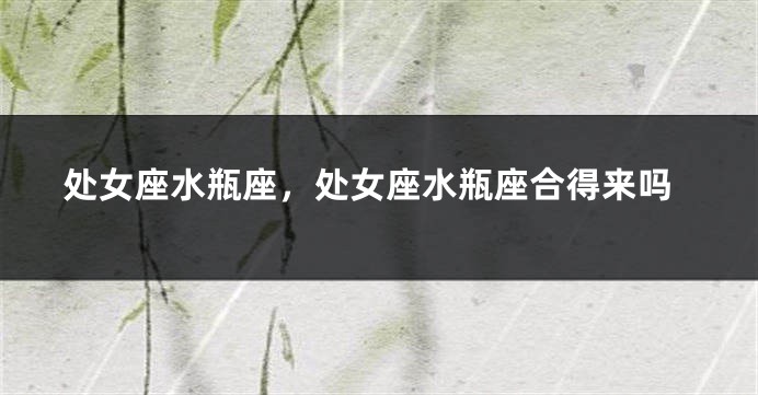 处女座水瓶座，处女座水瓶座合得来吗
