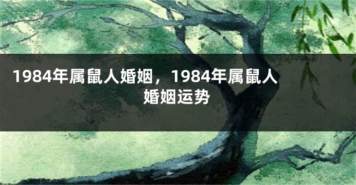 1984年属鼠人婚姻，1984年属鼠人婚姻运势