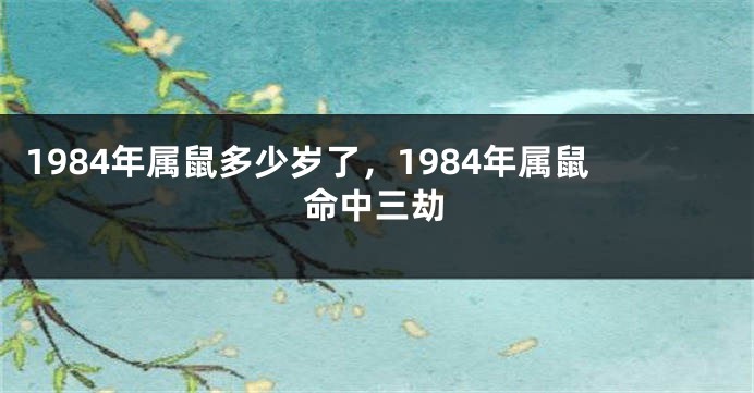 1984年属鼠多少岁了，1984年属鼠命中三劫