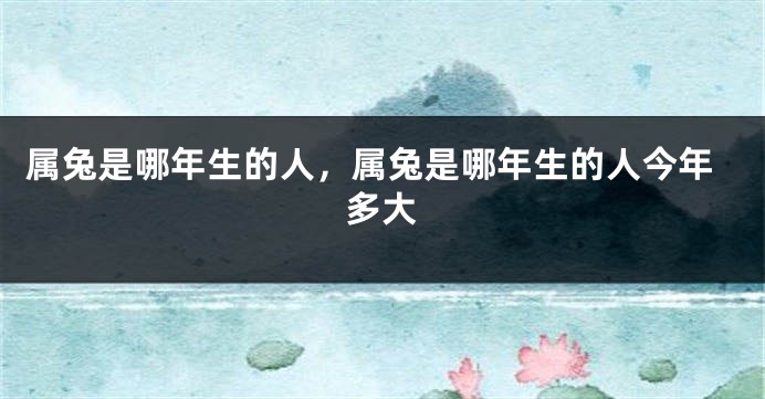 属兔是哪年生的人，属兔是哪年生的人今年多大