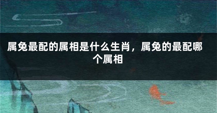 属兔最配的属相是什么生肖，属兔的最配哪个属相