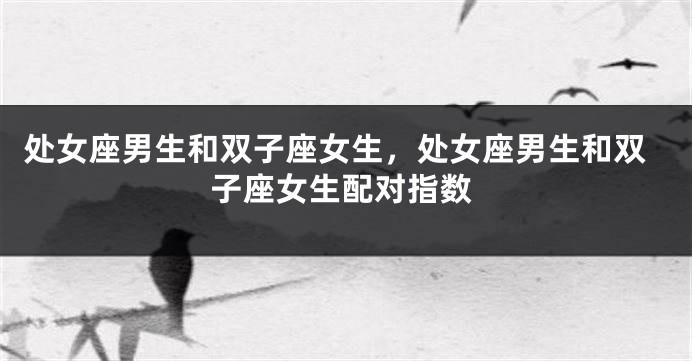 处女座男生和双子座女生，处女座男生和双子座女生配对指数