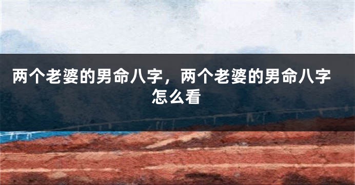 两个老婆的男命八字，两个老婆的男命八字怎么看