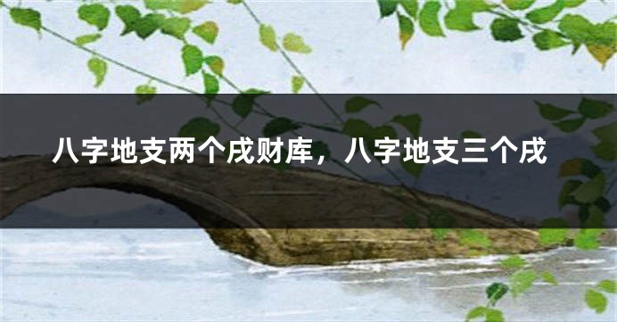 八字地支两个戌财库,八字地支三个戌