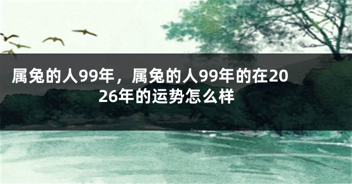 属兔的人99年，属兔的人99年的在2026年的运势怎么样