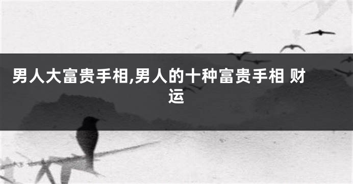 男人大富贵手相,男人的十种富贵手相 财运