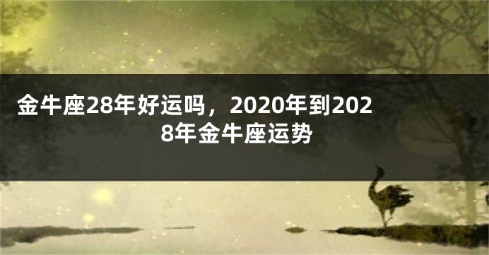 金牛座28年好运吗，2020年到2028年金牛座运势