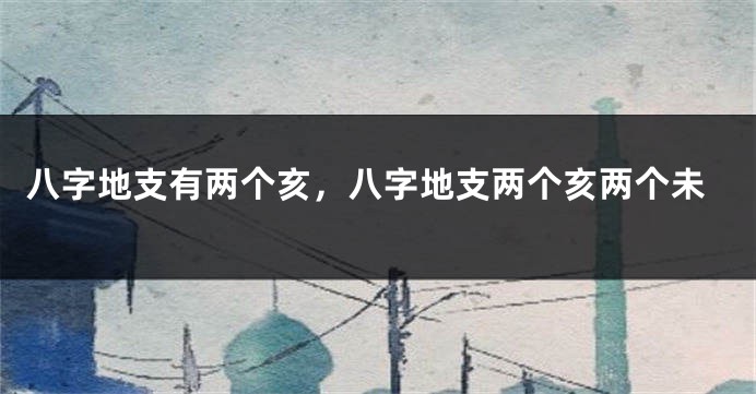 八字地支有两个亥,八字地支两个亥两个未