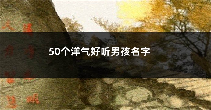 50个洋气好听男孩名字