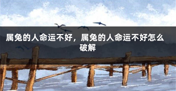 属兔的人命运不好，属兔的人命运不好怎么破解