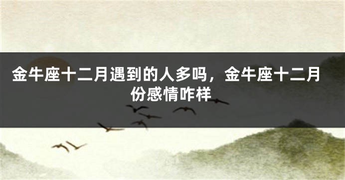 金牛座十二月遇到的人多吗,金牛座十二月份感情咋样