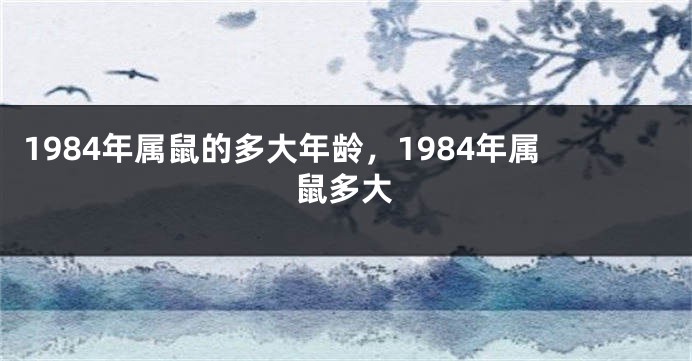 1984年属鼠的多大年龄，1984年属鼠多大