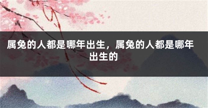 属兔的人都是哪年出生，属兔的人都是哪年出生的