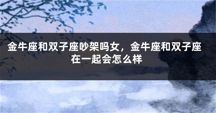 金牛座和双子座吵架吗女，金牛座和双子座在一起会怎么样