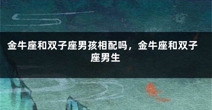 金牛座和双子座男孩相配吗，金牛座和双子座男生