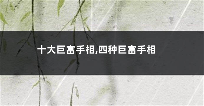 十大巨富手相,四种巨富手相