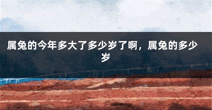 属兔的今年多大了多少岁了啊，属兔的多少岁