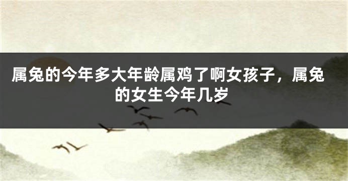属兔的今年多大年龄属鸡了啊女孩子,属兔的女生今年几岁