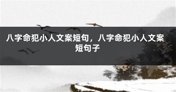 八字命犯小人文案短句，八字命犯小人文案短句子
