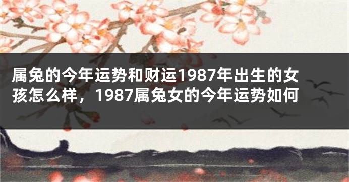 属兔的今年运势和财运1987年出生的女孩怎么样，1987属兔女的今年运势如何
