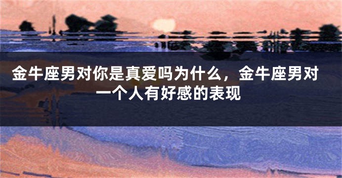 金牛座男对你是真爱吗为什么，金牛座男对一个人有好感的表现
