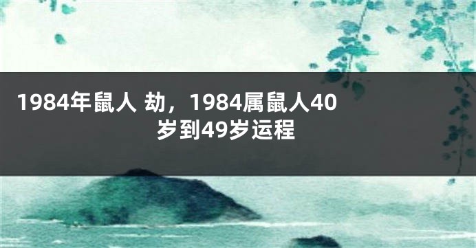 1984年鼠人 劫，1984属鼠人40岁到49岁运程