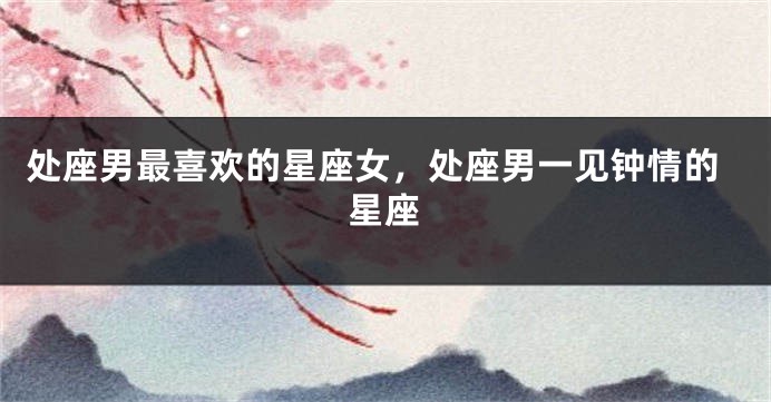 处座男最喜欢的星座女,处座男一见钟情的星座