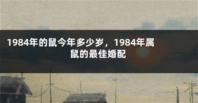 1984年的鼠今年多少岁，1984年属鼠的最佳婚配