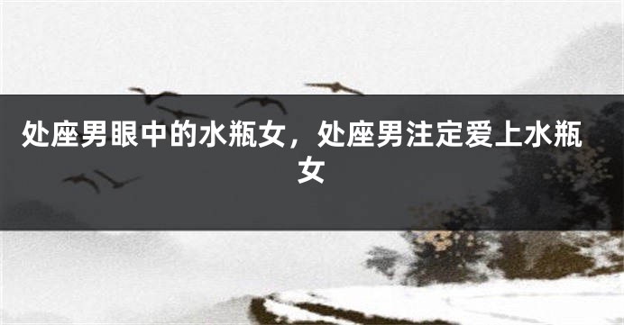 处座男眼中的水瓶女,处座男注定爱上水瓶女