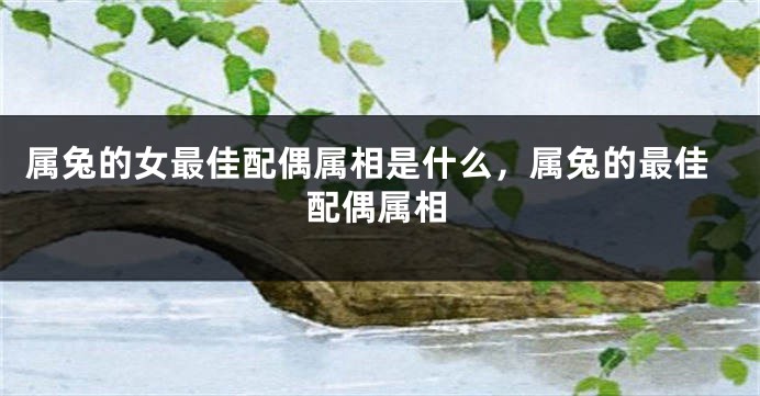 属兔的女最佳配偶属相是什么，属兔的最佳配偶属相