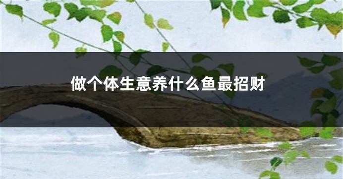做个体生意养什么鱼最招财