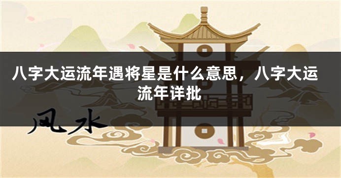 八字大运流年遇将星是什么意思,八字大运流年详批