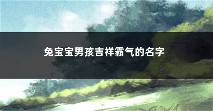 兔宝宝男孩吉祥霸气的名字