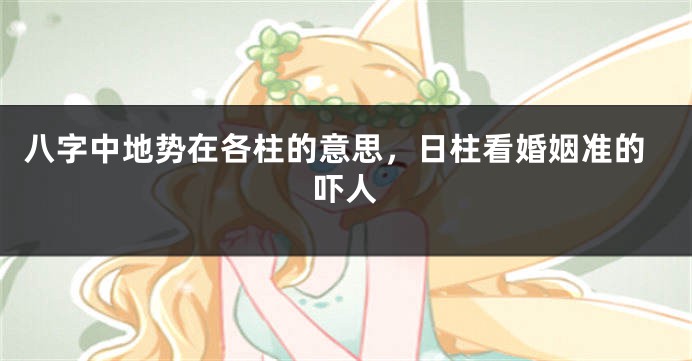 八字中地势在各柱的意思，日柱看婚姻准的吓人