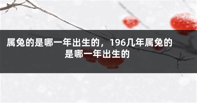 属兔的是哪一年出生的，196几年属兔的是哪一年出生的